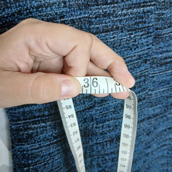 Ann Taylor Blue Tweed Sheath Dress Womens 6P Career RetroGlam Office Minimalist - Picture 8 of 11